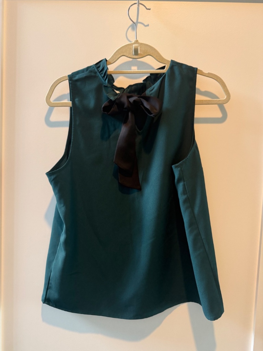 J Crew Factory  Ruffleneck Bow Back Top - Picture 2 of 5